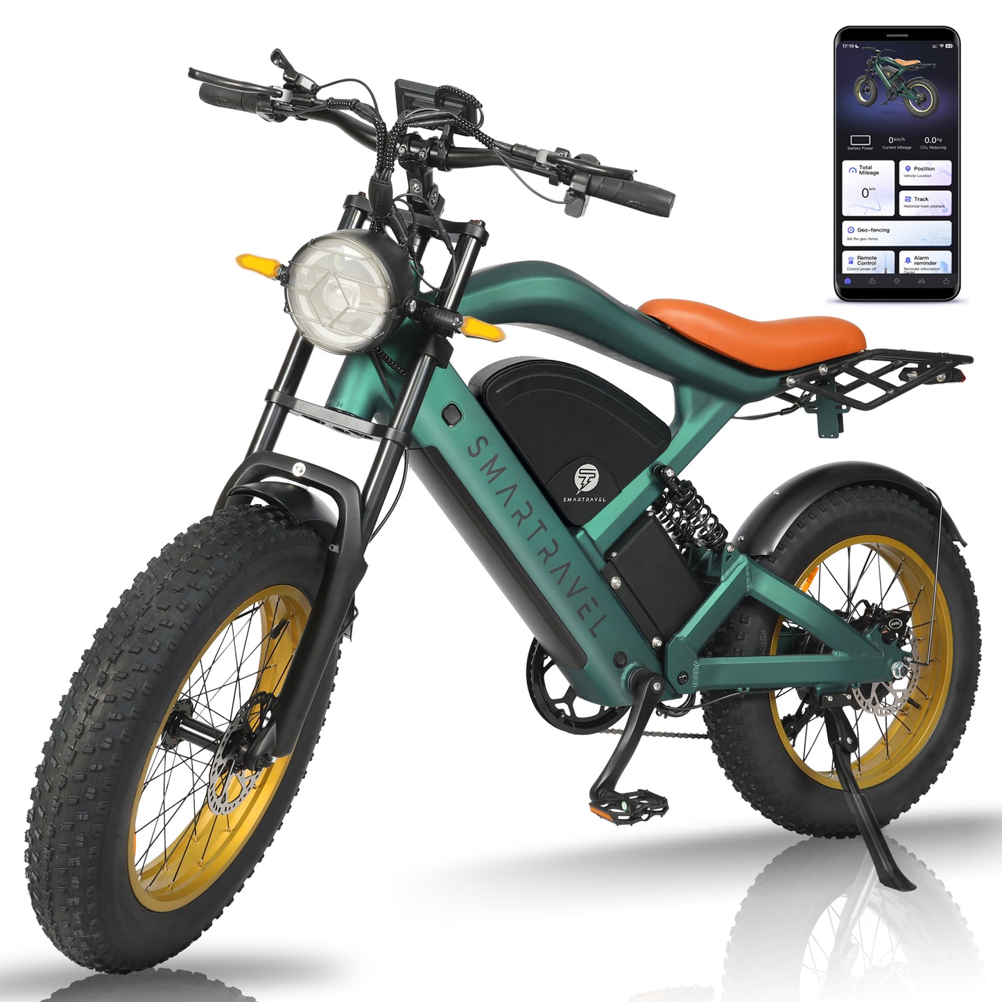 3000W Dual‑Motor E‑Bike with Dual 52V 36Ah Batteries — 40 MPH, 20"×4.0" Fat Tires