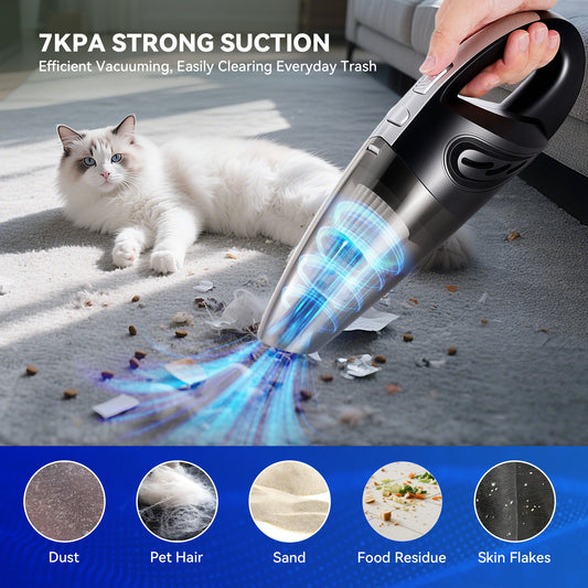 Hotsee Cordless Handheld Vacuum with 7KPA Strong Suction, Black