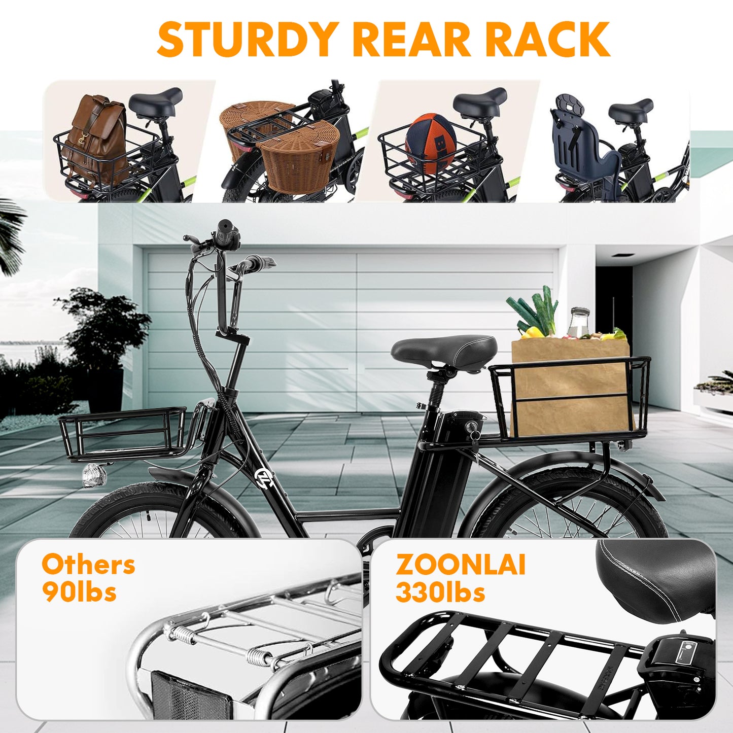 750W Peak E‑Bike — 25 MPH, 48V 10Ah Battery, 20"×3.0" Fat Tires