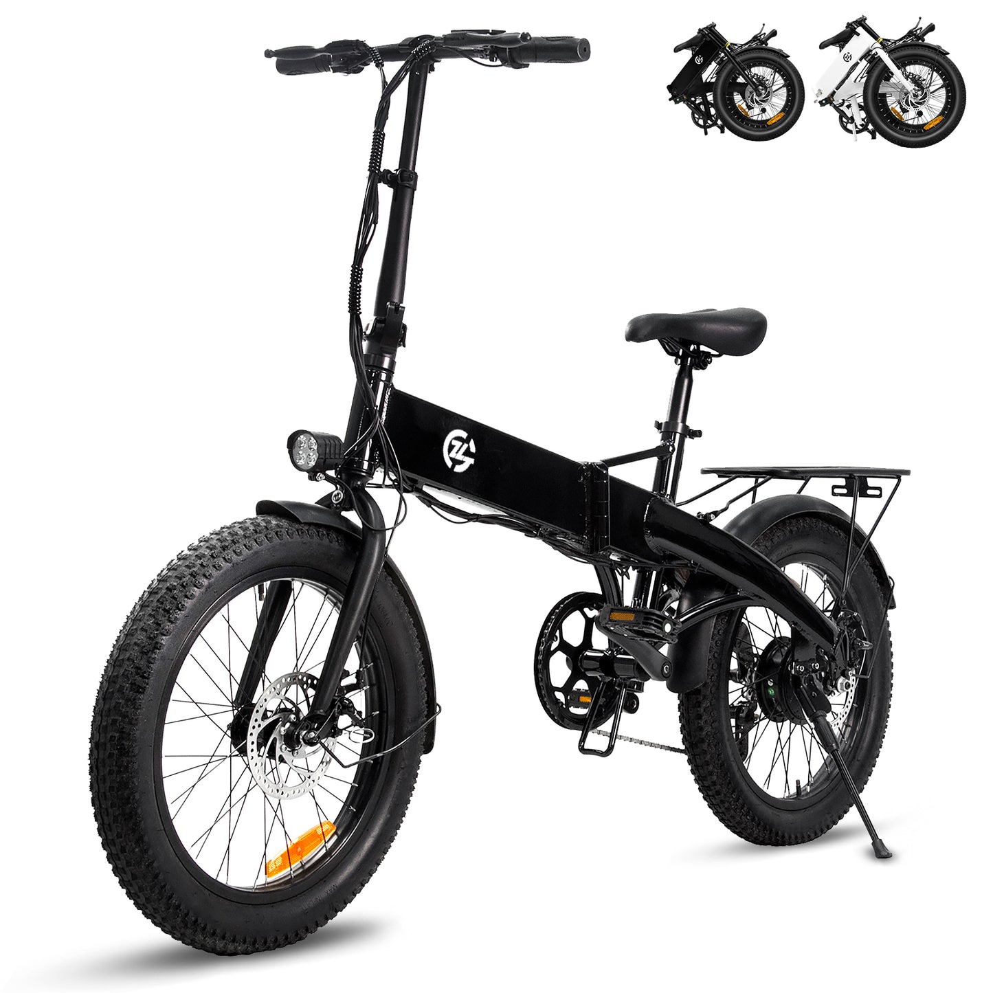 Folding Electric Bike for Adults, 500W Brushless Motor E-Bike, 7-Speed Gear, 20MPH to 50 Miles, 48V 10Ah Battery, 20"x3.0'' Fat Tires Ebike for Leisure Riding Commuting, White