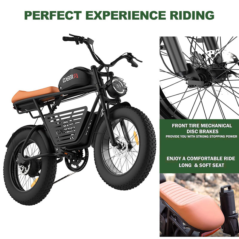 1000W Peak Electric Dirt Bike for Teens & Adults — 35 MPH, 48V 15Ah Battery, 20"×4.0" Fat Tires