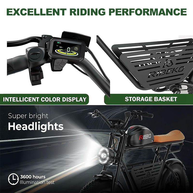 1000W Peak Electric Dirt Bike for Teens & Adults — 35 MPH, 48V 15Ah Battery, 20"×4.0" Fat Tires