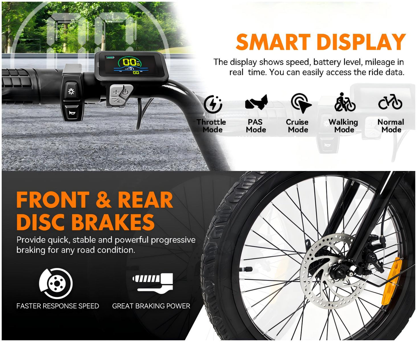500W E‑Bike — 25 MPH, 48V 10Ah Battery, 20"×3.0" Fat Tires