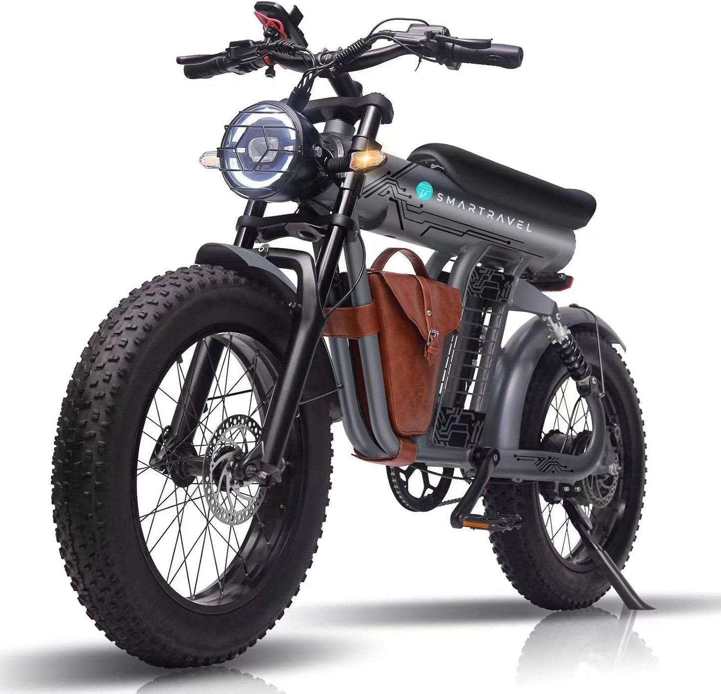 1200W Brushless Motor E‑Bike for Adults — 32 MPH, 20"×4.0" Fat Tires, Dual Suspension, 48V 20Ah Battery (UL Certified)