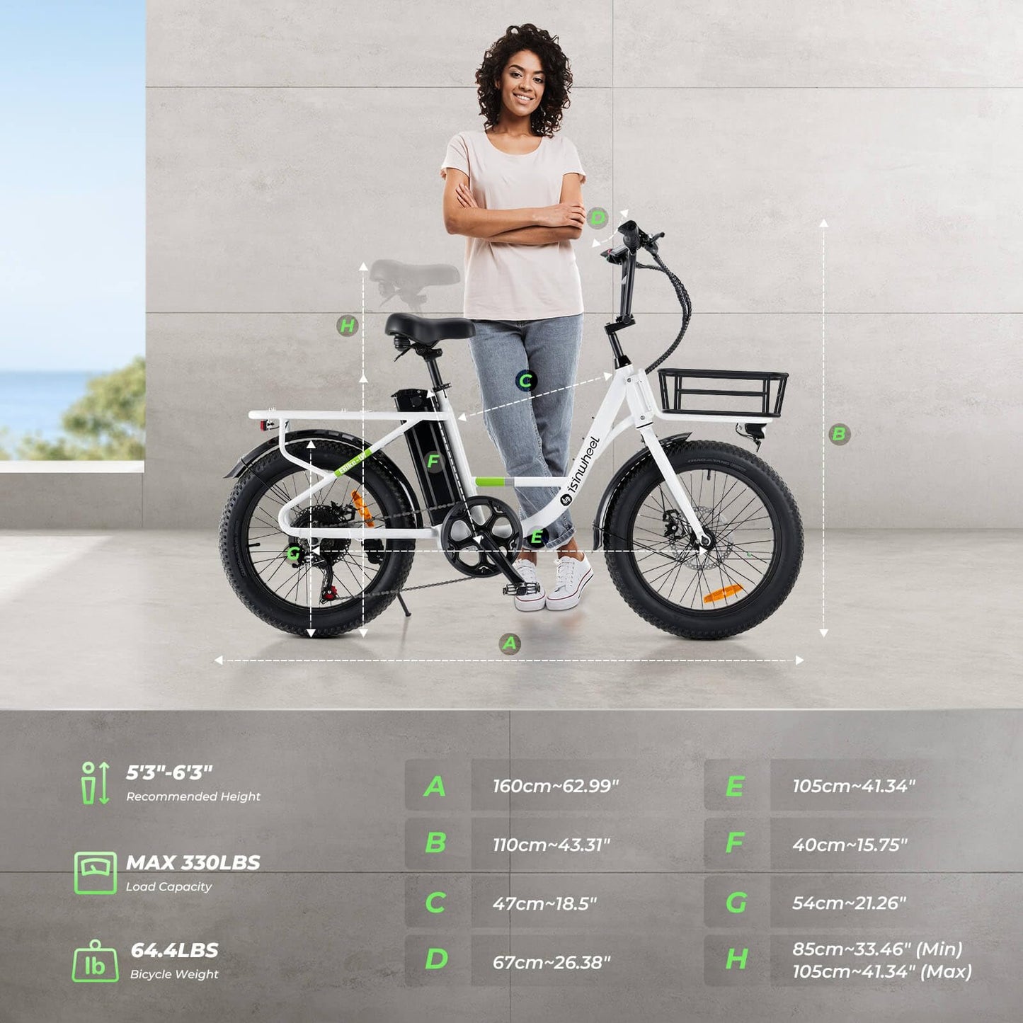 500W E‑Bike — 25 MPH, 48V 10Ah Battery, 20"×3.0" Fat Tires